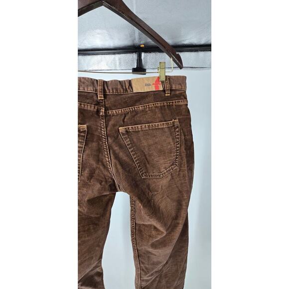 Zara Brown Corduroy Baggy Bootcut 5 Button Fly Pants Mens 38 Casual Office Work - Picture 4 of 8